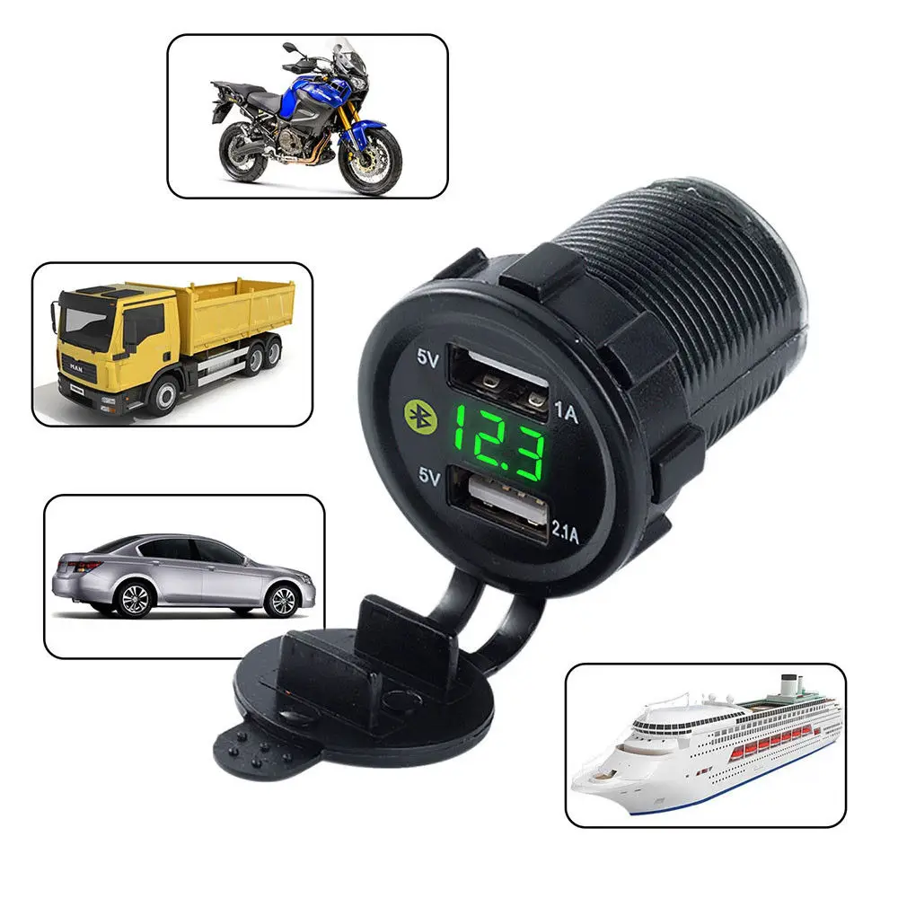 KWOKKER Bluetooth Смарт поиск автомобиля двойной USB прикуриватель зарядное устройство 4.2A