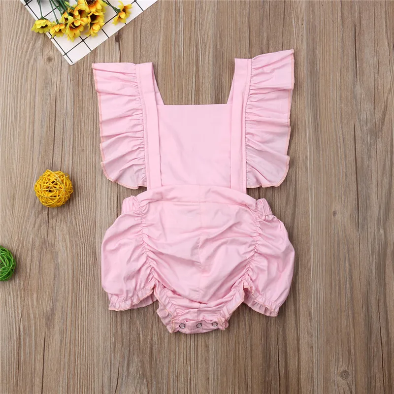 Коллекция 2019 года милая Одежда для новорожденных девочек Летний комбинезон с