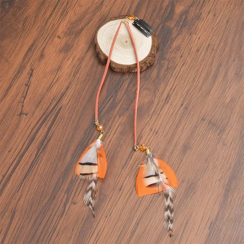 5 Haimeikang Для женщин перо повязка для волос гребень зажимы Boho повязка головной убор с кисточками в богемном стиле женские аксессуары для волос в народном стиле заколка для волос - Цвет: 5