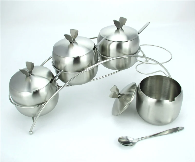 Коробка для приправ и специй из нержавеющей стали кастрюля сахара с ложкой