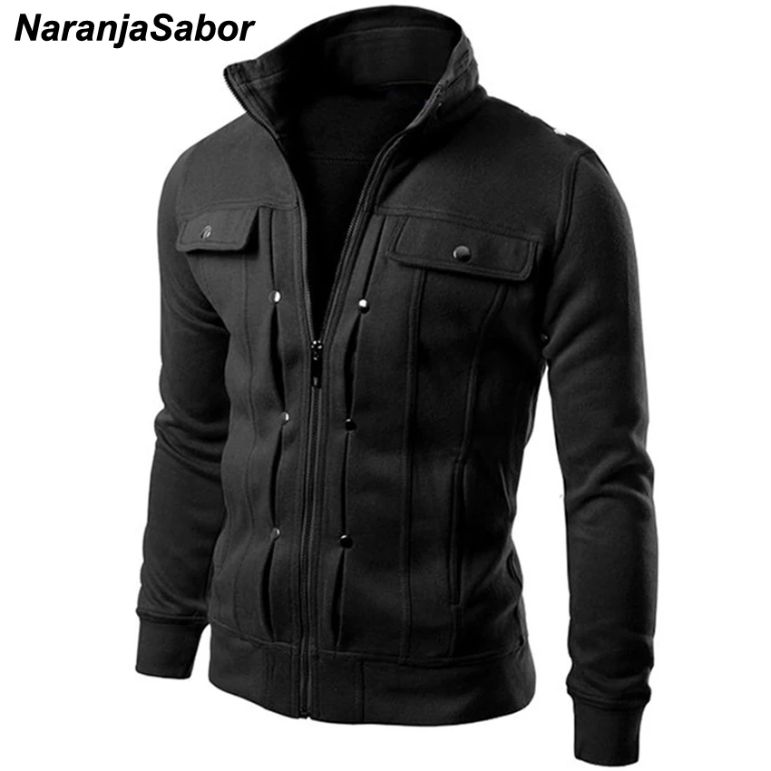 

NaranjaSabor Spring Autumn Men's Cardigan Multi Button Hoodies Fashion Sweatshirt Casual Male Tracksuits Men Brand Clothing N432