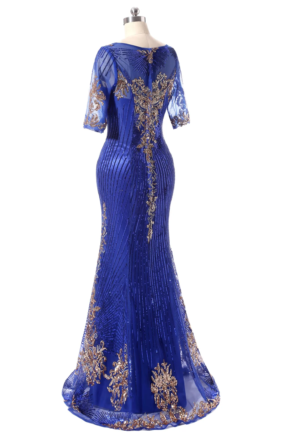 Элегантный в наличии Лидер продаж синий 2017 Платья вечерние блесток Кружева Тюль