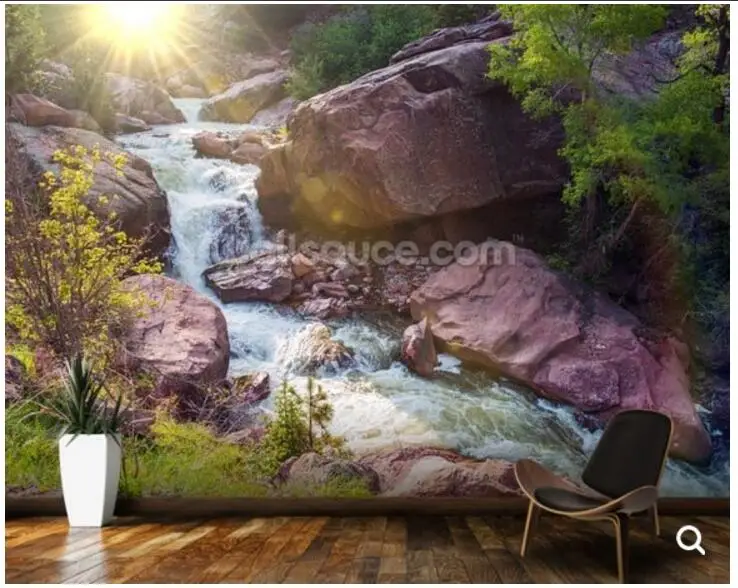 Custom photo wallpaper Beautiful Mountain River natural landscape mural for living room bedroom sofa background | Обустройство дома