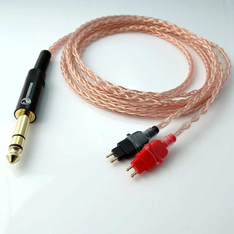 2,5 m 1/4 6,35 мм DIY Hi-end 8 ядер 5n Pcocc медный кабель для наушников Sennheiser HD580 HD600 HD650