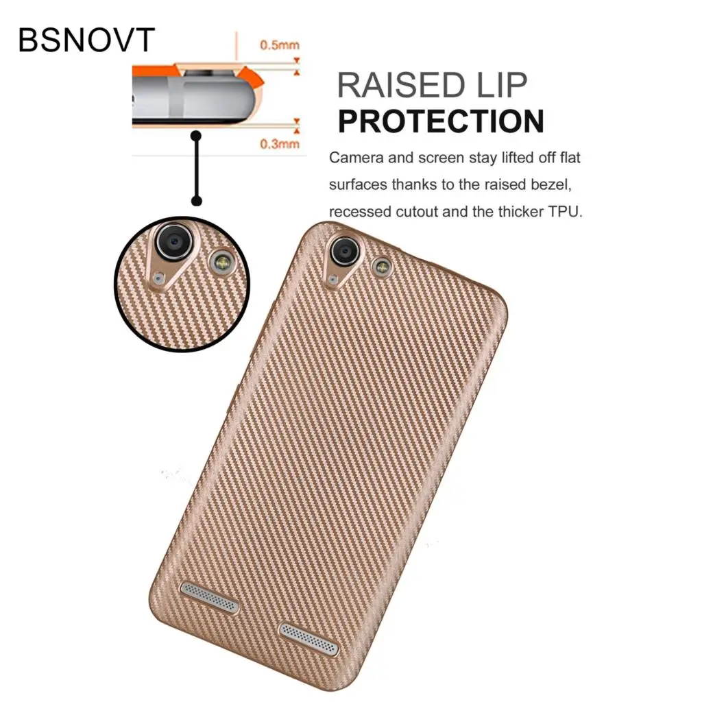 Lenovo Vibe K5 Case Plus Cover Soft Carbon fiber Slim TPU Phone For Lemon 3 K32C36 |