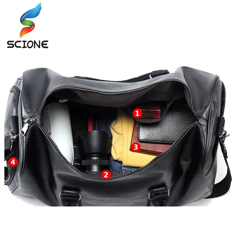 구매 최고 품질 PU 남여 스포츠 체육관 가방, 남성 여성 독립 신발 여행 훈련 피트니스 가방 휴대용 어깨 가방