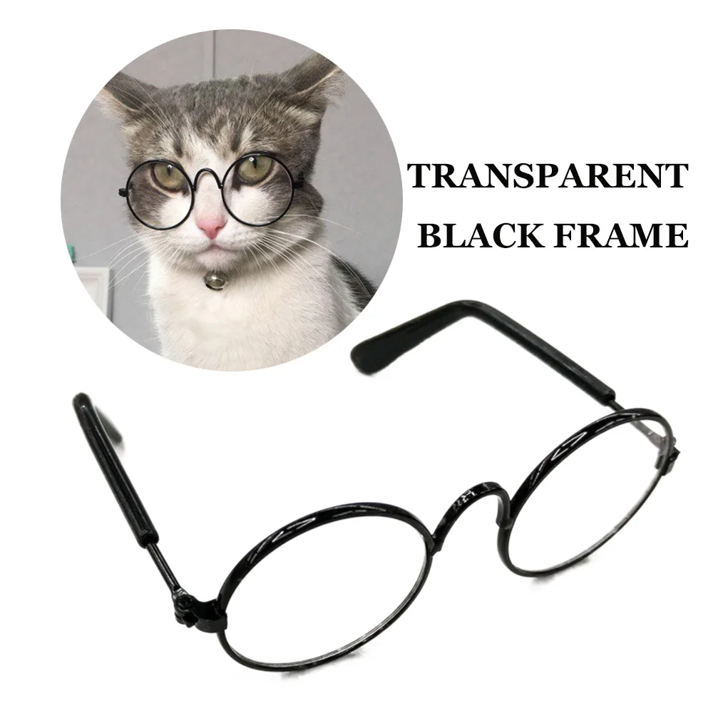 Trans Black Frame Модные кошачьи очки, прозрачные очки для глаз, солнцезащитные очки для маленьких щенков, собак, домашних животных, фото, Хэллоуин, косплей, реквизит, аксессуары для ухода - Цвет: Trans Black Frame