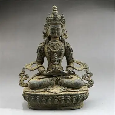 Сделайте старинную антикварную бронзу раскопанную бронзовую статую Будды