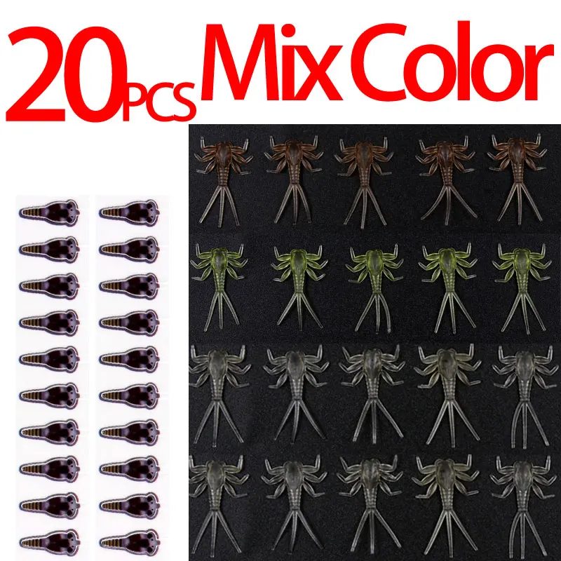 20pcs Mix Color Wifreo 20 шт. реалистичный Mayfly Nymph материал для завязывания мушек для ловли мух для форели Размер 12 14 крючок - Цвет: 20pcs Mix Color