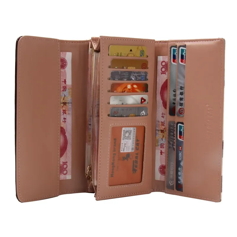 Новый стиль Для женщин кошельки ПВХ кожа высокое качество длинные Дизайн Клатч