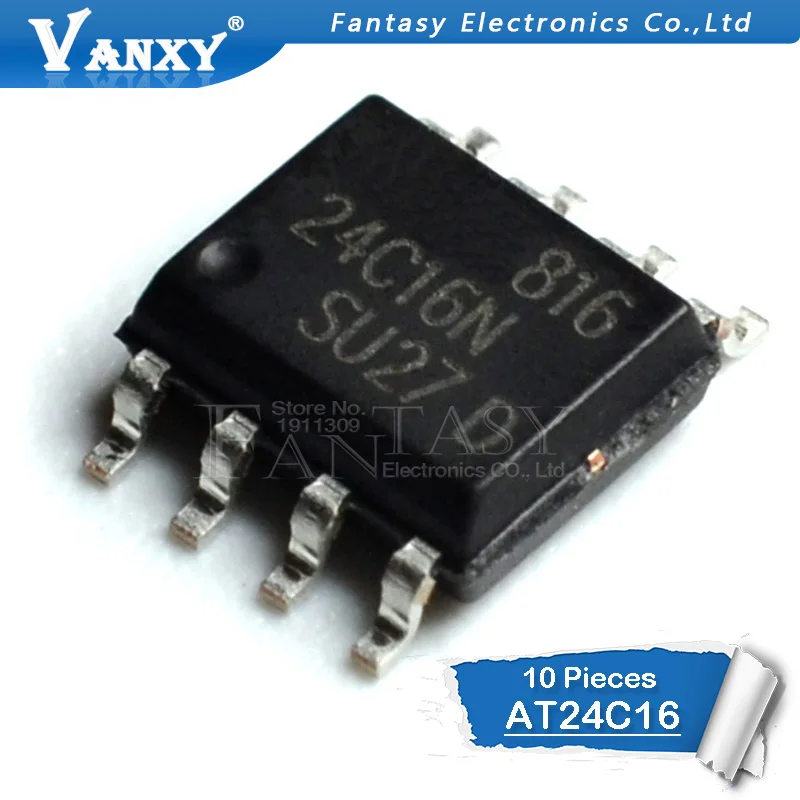 10 шт. AT24C16 SOP 24C16 SOP8 AT24C16C-SSHM-T AT24C16N SOP-8 новый и оригинальный IC | Электронные