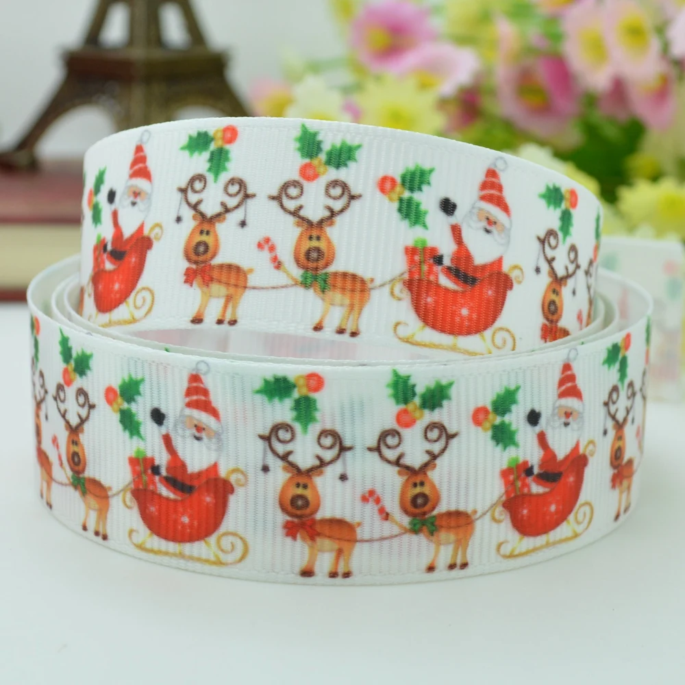 DUWES 7/8 &quot22 мм 2 5 10 20 50 ярдов Отец Рождество пряник Человек Печатный grosgrain ленты