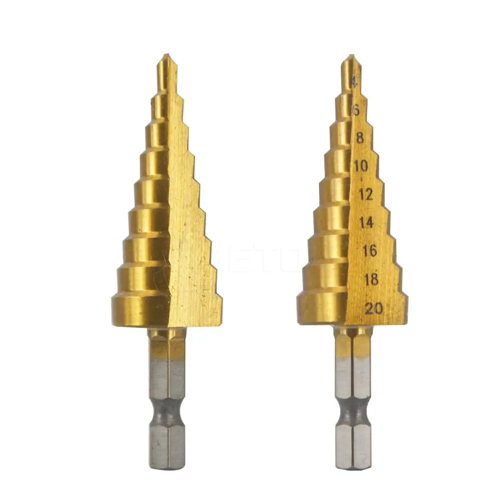 Сверло с шестигранным хвостовиком 3 шт. Быстроразъемное титановое Коническое