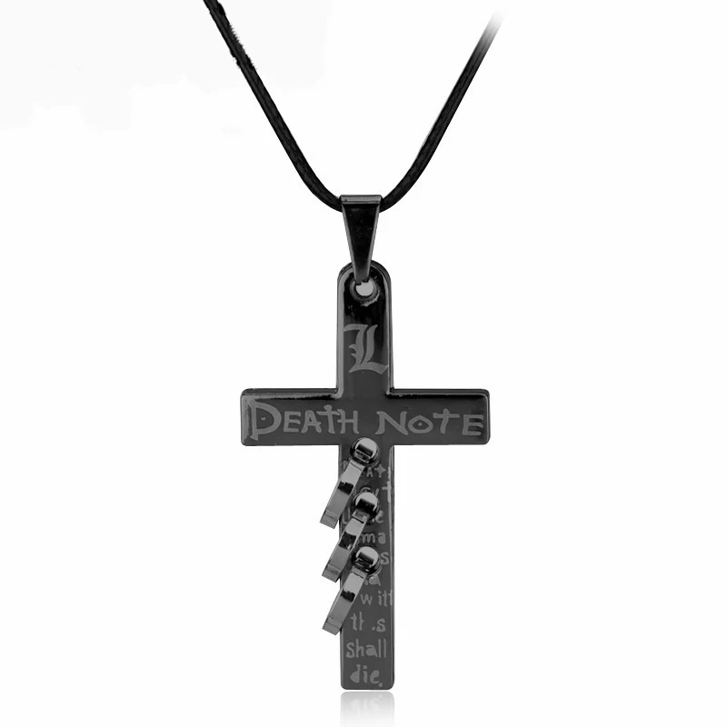 Ожерелье с черным кулоном из нержавеющей стали в стиле аниме Death Note|Ожерелья