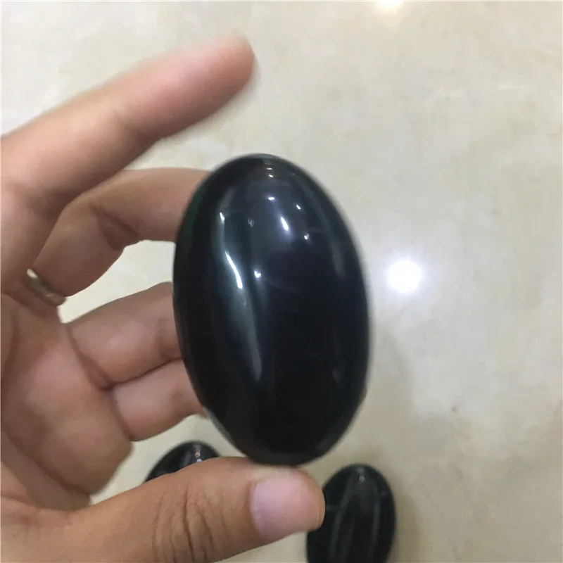 Natural black obsidian scrapping massage board SPA acupuncture scraper healing stone facial anti-wrinkle treatment body health | Дом и сад