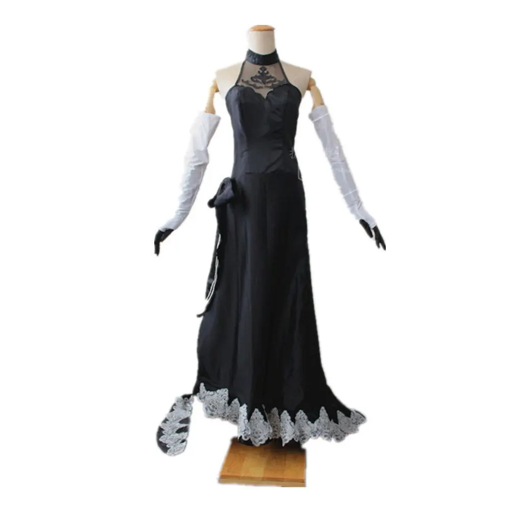 Game Nier Automata Yoruha 2 B Type 2B Cosplay Costume Long Dress Halloween Party