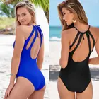 Размер S-XL ITFABS, женское бикини, Цельный купальник, купальник, монокини, одежда черного, синего цветов
