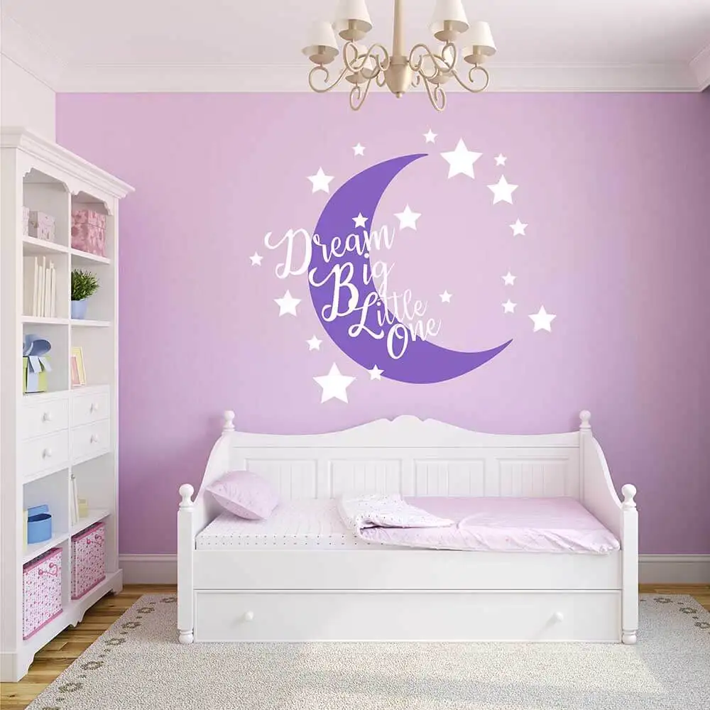 

Dream Big Little One Nursery Wall Decal Dream Big Little One Wall Sticker for Kid's Room 778N
