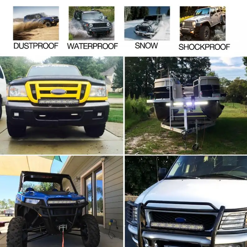 Четырехрядный 20 дюймов 480 Вт 160 шт. автомобильная светодиодная лента внедорожный