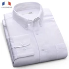 LANG men G 2017 Мужская рубашка с длинным рукавом новая мода высокое качество однотонные повседневные рубашки деловые рубашки для мужчин брендовая одежда