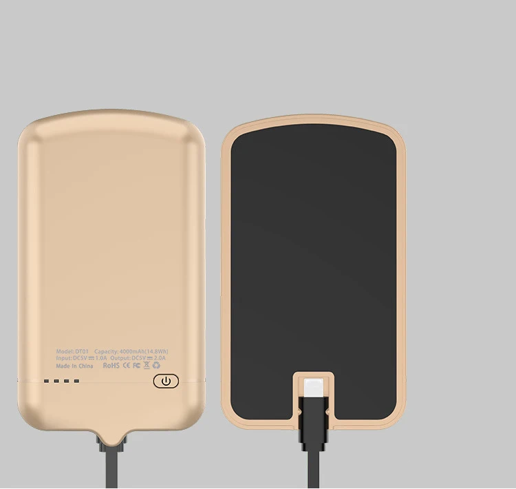 Мини-чехол для зарядного устройства для iPhone X, 7, 8, 6, 6S Plus, 5, 5S, SE, 5C, XR, портативный внешний аккумулятор, перезаряжаемый внешний резервный аккумулятор, чехол - Цвет: Золотой