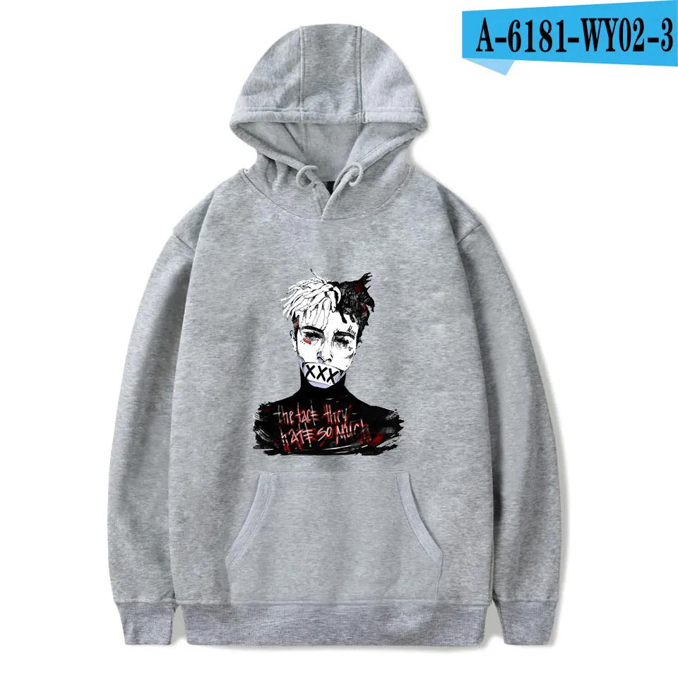 GRAY Новое поступление XXXTentacion толстовки для мужчин и женщин Повседневный пуловер уличная Толстовка Sudadera Hombre Harajuku мужская толстовка с капюшоном женские топы - Цвет: GRAY