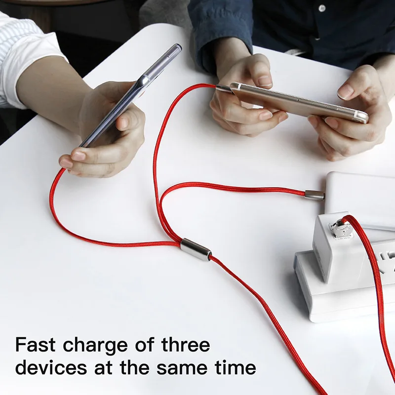 Usb-кабель Baseus 3 в 1 для быстрой зарядки iPhone, зарядное устройство mi cro, usb-кабель 3в1, кабель USB type C для samsung S10 S9 Xiaomi mi 9 8