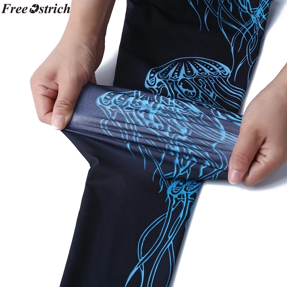 Свободные женские леггинсы с высокой талией и принтом Медузы из страуса модные