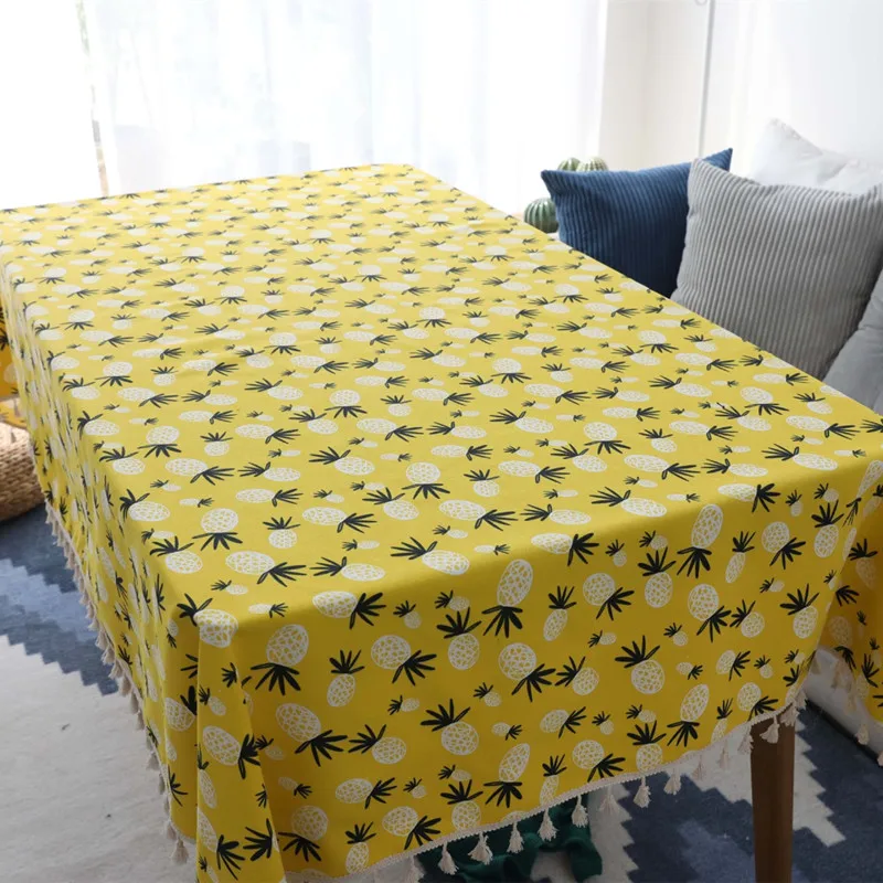 Free Shipping Pineapple Tablecloth Home/Hotel/Diner Table Cover Mantel De Mesa Multifunction Printed flax Covered Cloth Nappe | Дом и сад