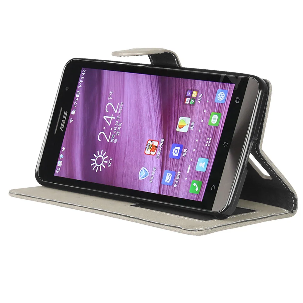 Luxury Multifunction 3 Card Slot Case For Asus ZenFone 2 Laser ZE500KL ZE550KL ZE601KL Matte Wallet 5 6 | Мобильные телефоны и