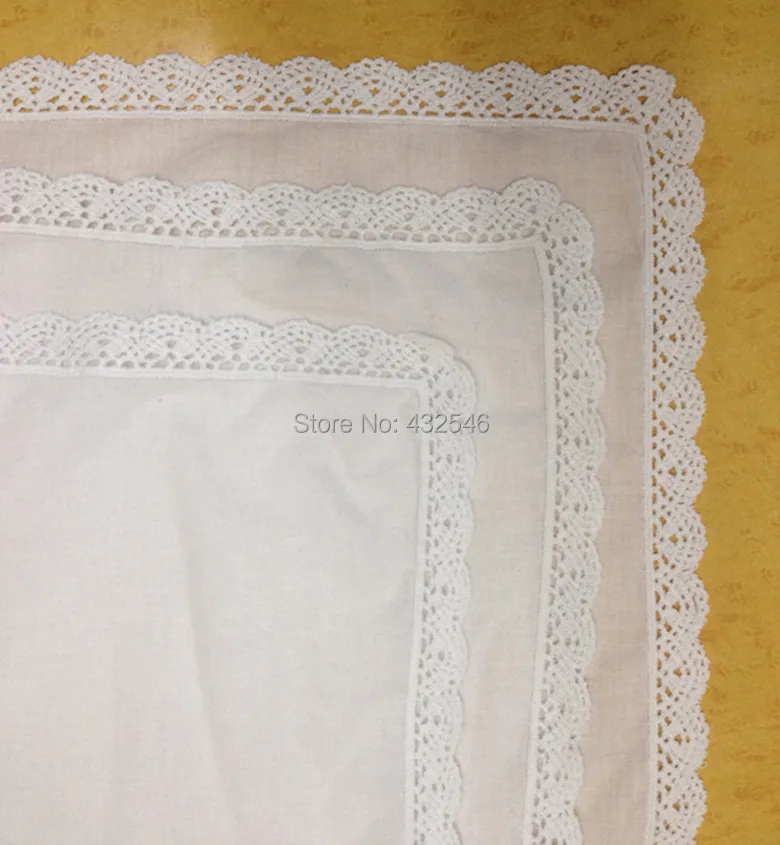 Модные женские носовые платки 12 шт./лот 11x11White100% хлопок Свадебные вышитые