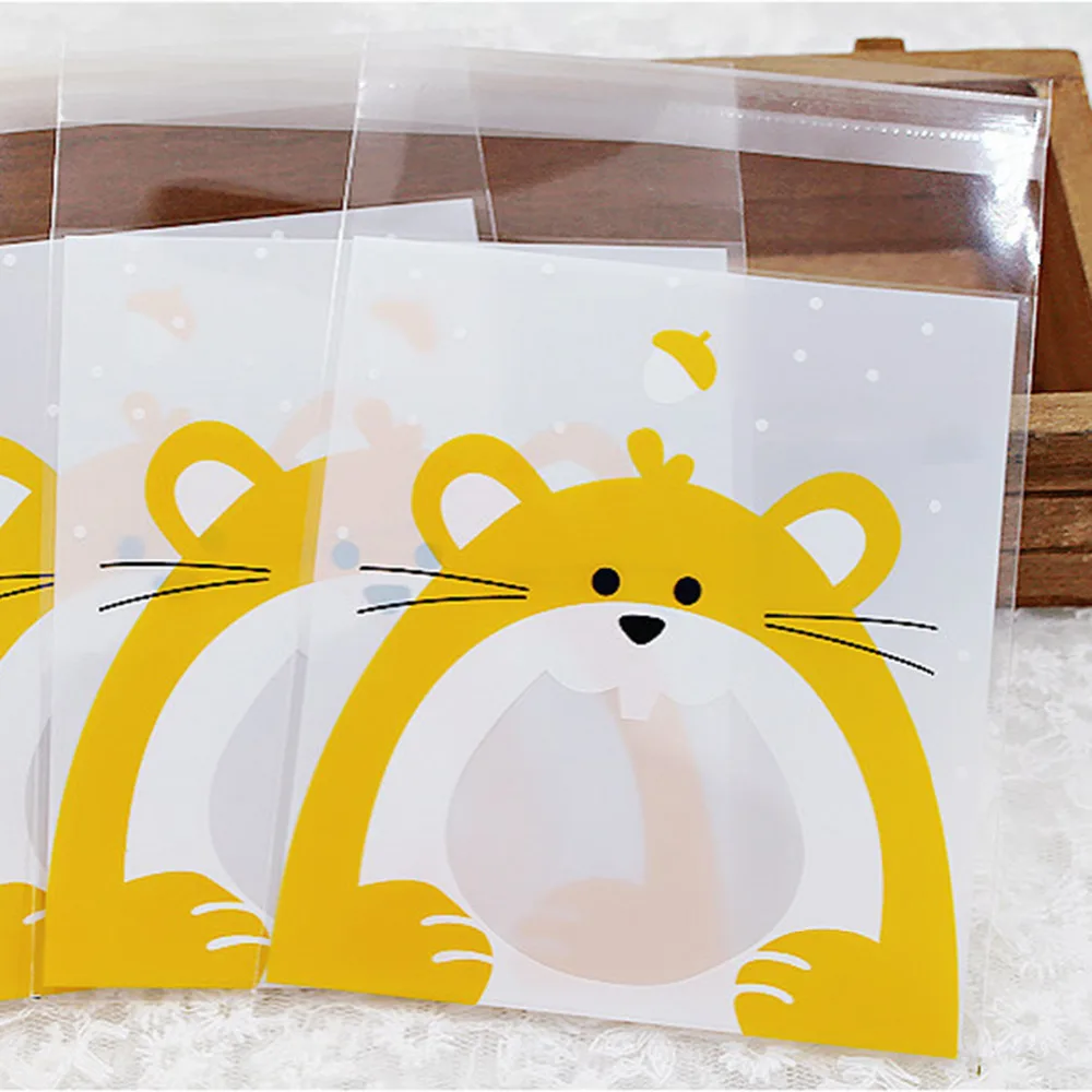 100 шт. Пластиковые самоклеящиеся пакеты для торта 7 х7 см | Дом и сад