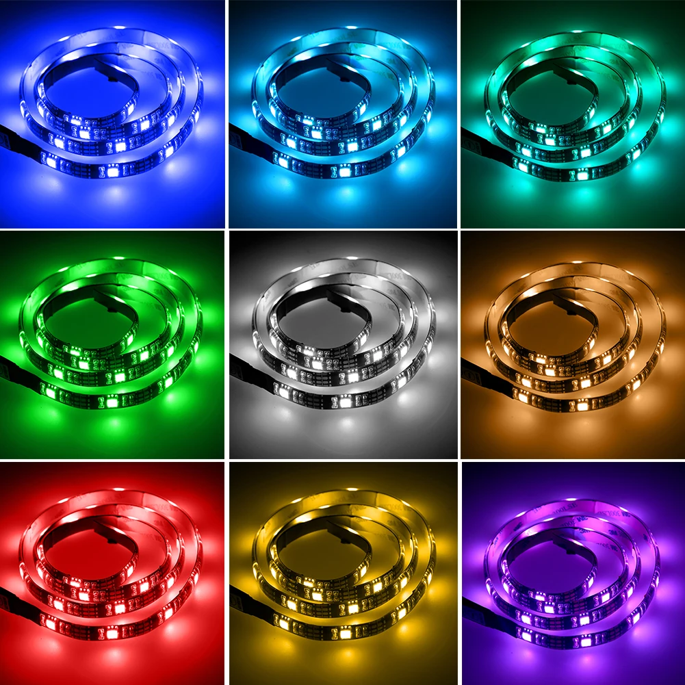 Светодио дный led PC ТВ ПОДСВЕТКА 2X50 см USB RGB полосы 5050 SMD водостойкие гибкие комплект