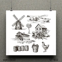 zhuoang windmill design stamp scrapbook rubber stamp craft clear stamp card seamless stamp