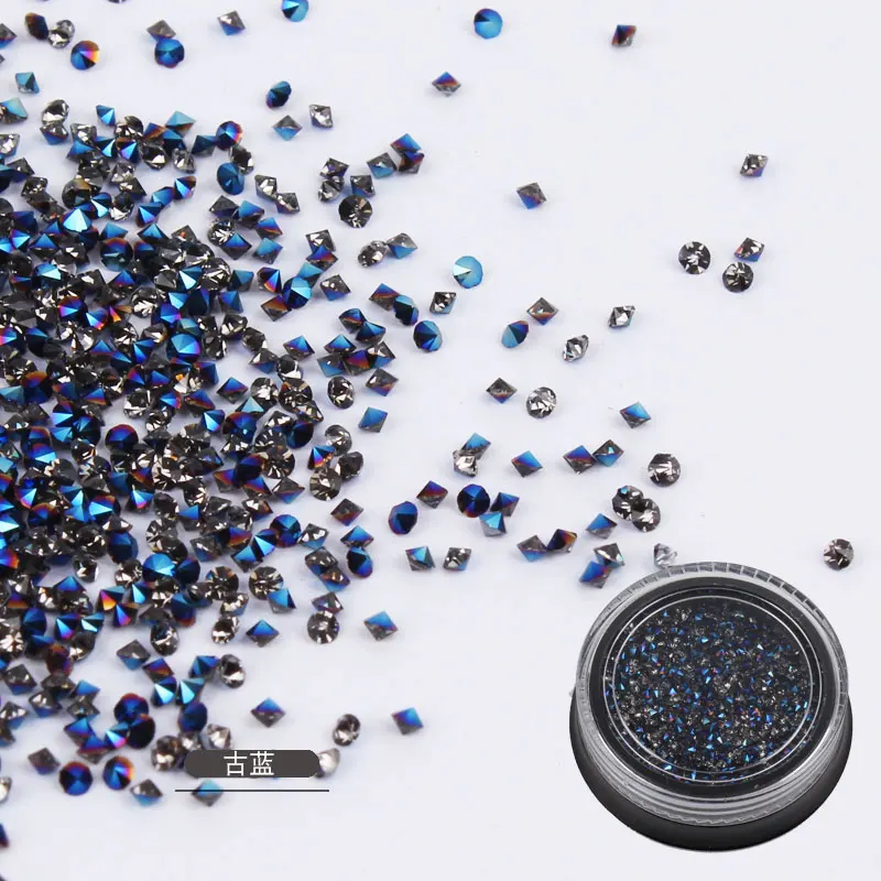 Blue silver 1440Pcs Новинка 1440 шт микро Алмазные DIY Стразы для ногтей Кристальные плоские с обратной стороны не горячей фиксации наклейки со стразами нужен клей для нейл-арта украшения - Цвет: Blue silver 1440Pcs