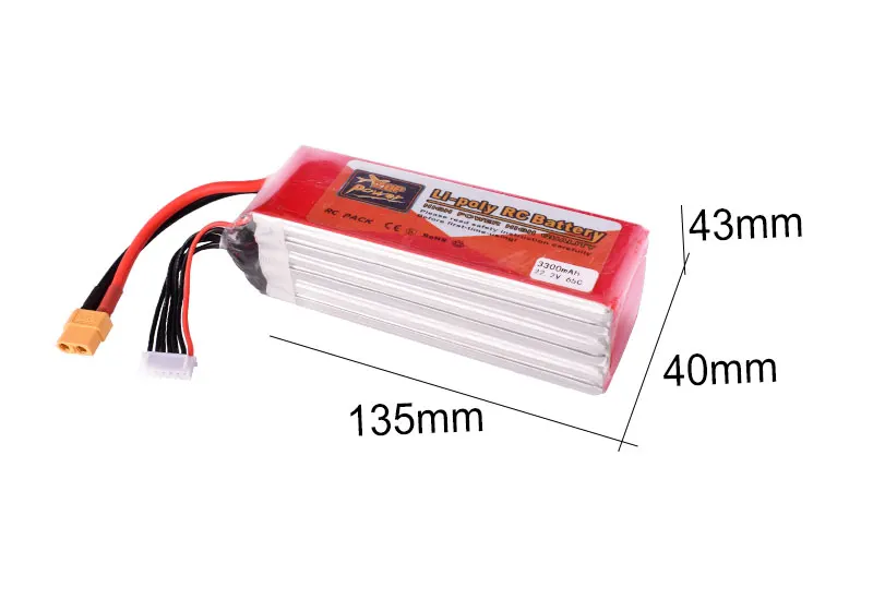 ZOP Power 22 2 V 65C 3300mAh 6S Lipo батарея запасная XT60 Разъем для RC гоночного автомобиля Дрон