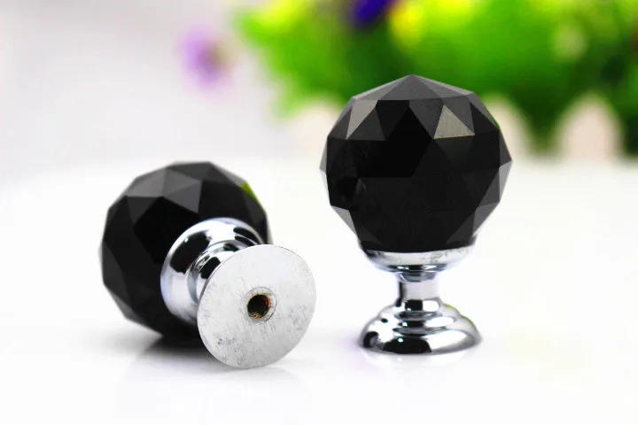 Бесплатная доставка 30 мм цинковый сплав Черный Кристалл сверкающее стекло