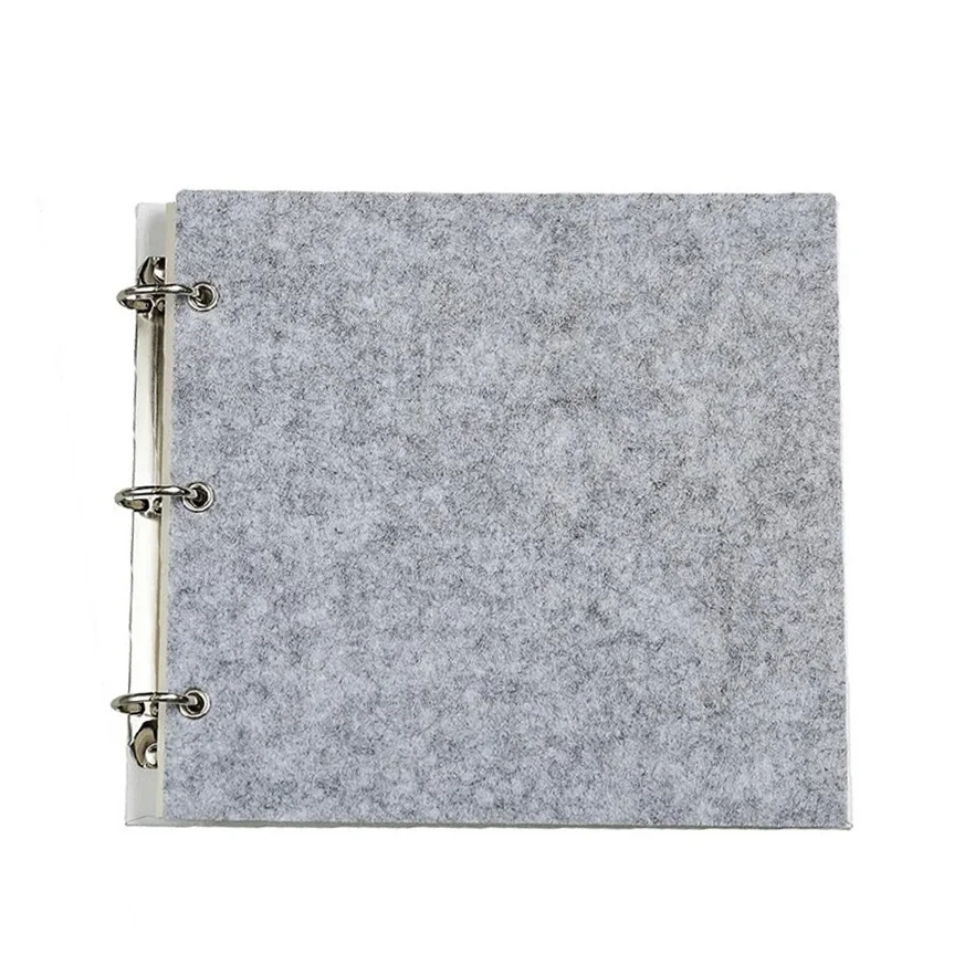 

Grey Felt Notebook Loose-leaf Notepad Vintage Diary Sketchbook with Blank Paper Hard Bottom Plate - 226*217mm, 30 Sheets Paper
