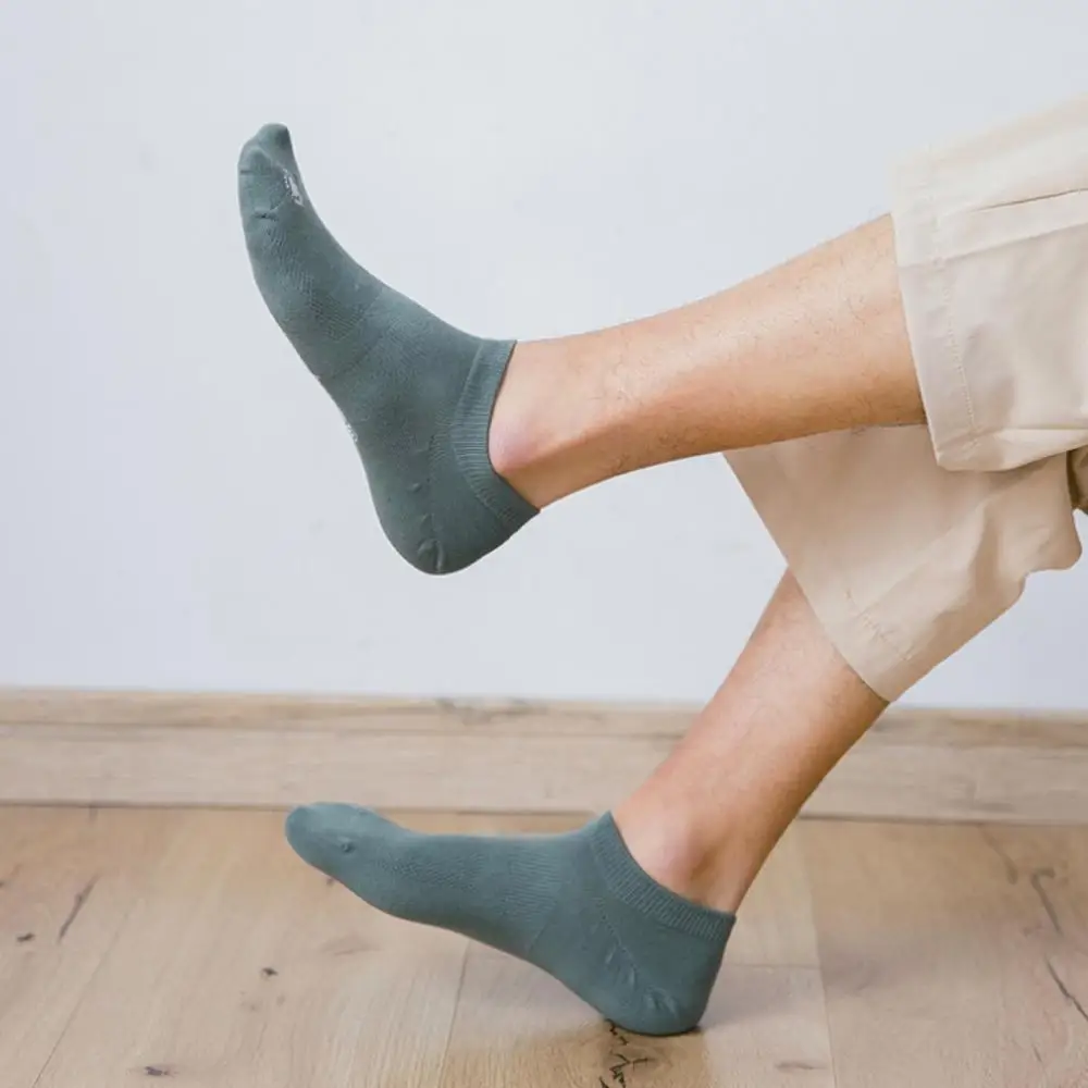 5 пар/лот мужские сетчатая лодка носки с модным принтом буквы для мужчин в черном