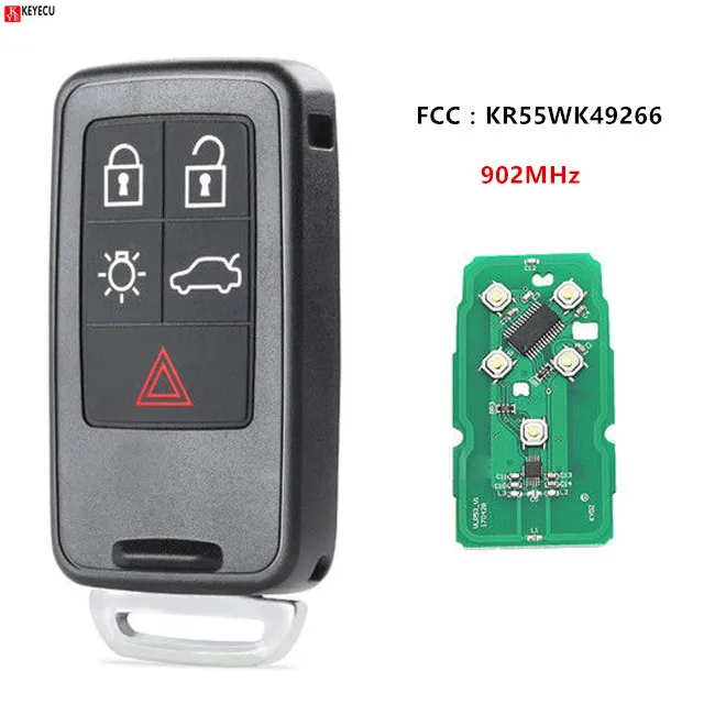 Запасная деталь Keyecu с 5 кнопками 902 мгц для Volvo S60 V60 XC60 XC70 2016 2017 FCC ID: KR55WK49266|Ключ от