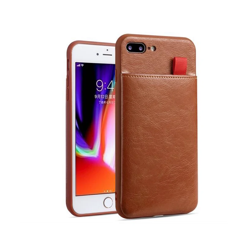 Для iPhone X XR XS Max Роскошный чехол из искусственной кожи с отделениями для карт и подставкой персонализированный Чехол для телефона Тонкий чехол для iPhone 11 Pro Max 6 6S 8 7 Plus - Цвет: Коричневый