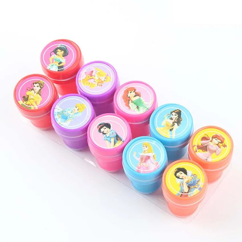 10 Pcs NewPrincesses 6/10/12 шт. многоцветный милый мультфильм принцесса резиновые штампы установить Пластик резиновая самостоятельно штемпеля Рисунок Игрушки подарки для детей - Цвет: 10 Pcs NewPrincesses