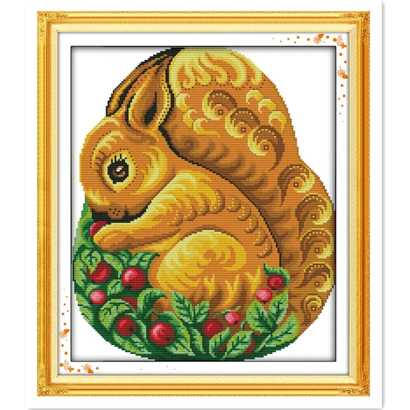 A little squirrel Chinese Counted Cross Stitch Patterns Kits 11CT Printed On Canvas Cross-stitch DIY Set | Дом и сад