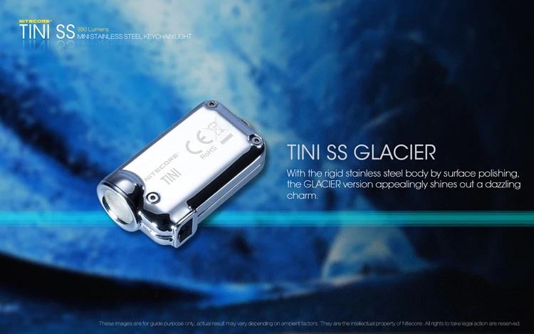 Nitecore TINI SS USB перезаряжаемая светодиодная подсветка ключа из нержавеющей стали CREE XP-G2 S3 светодиодный 380 лм включает USB перезаряжаемый литий-ионный аккумулятор