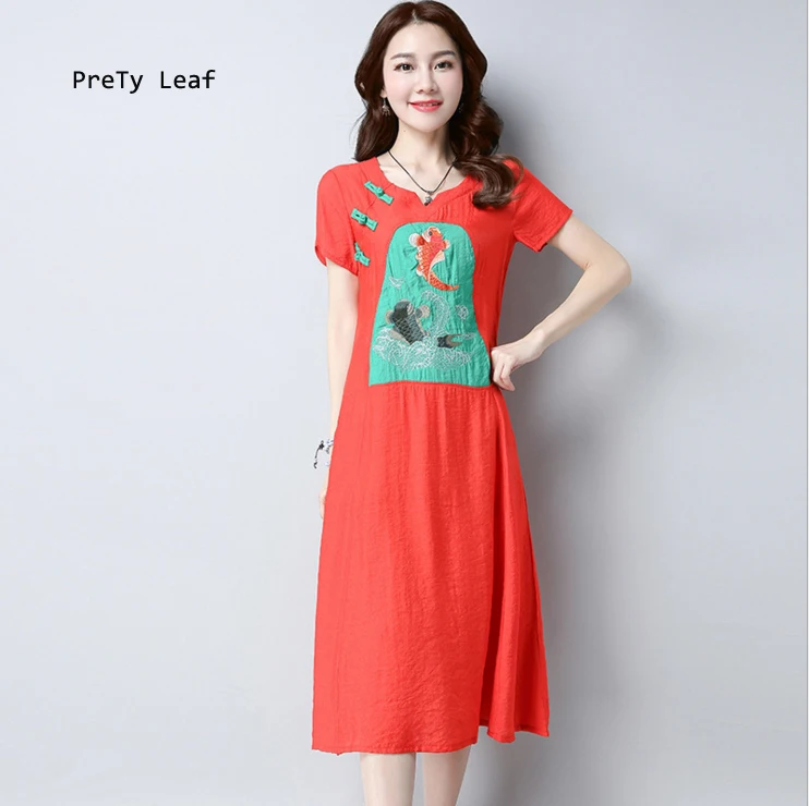 Летний Новый Национальный Ветер вышивка ретро косой платье|dress dress dress|retro dressembroidery