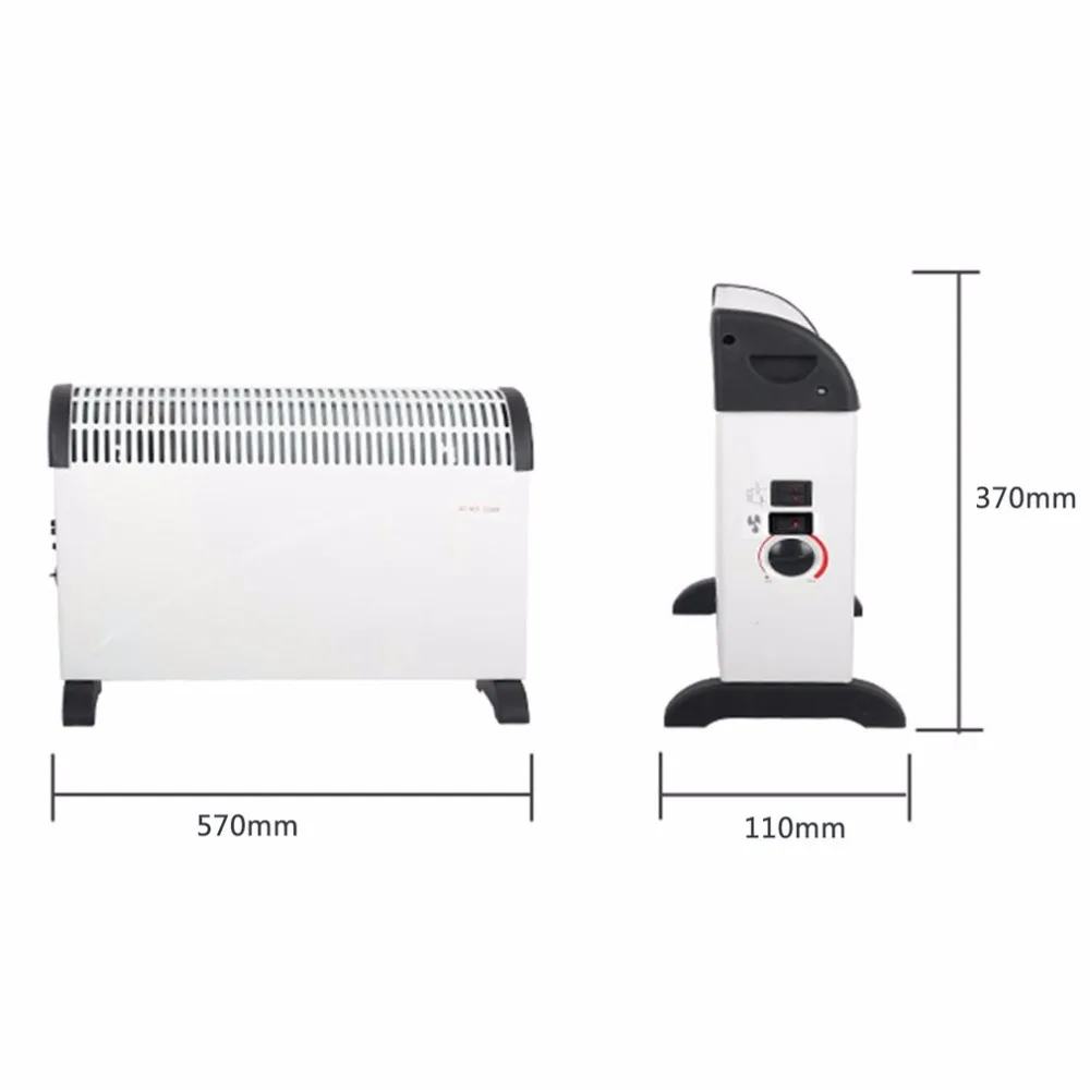 2000W Low Noise Electric Warmer Air Heater Comfortable U Type Blowing Home Office Hotel Two Gears | Бытовая техника