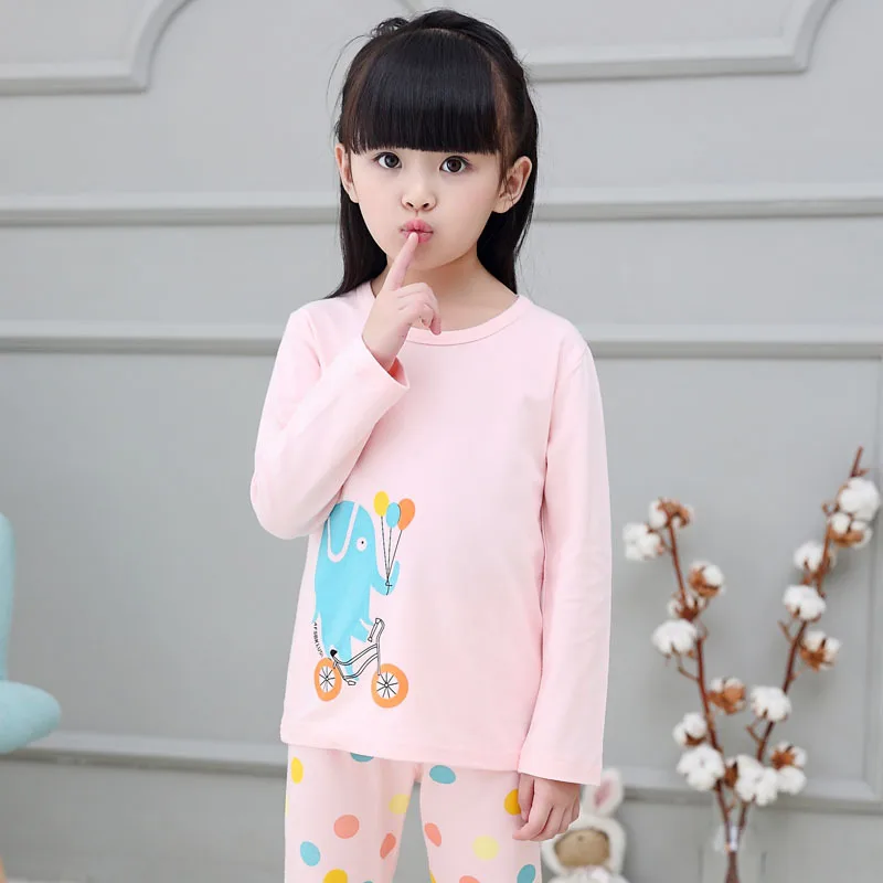 Kindstraum Девушки Весна и Осень Мультфильм Пижамы Дети Хлопок Печати Точка Sleepwears