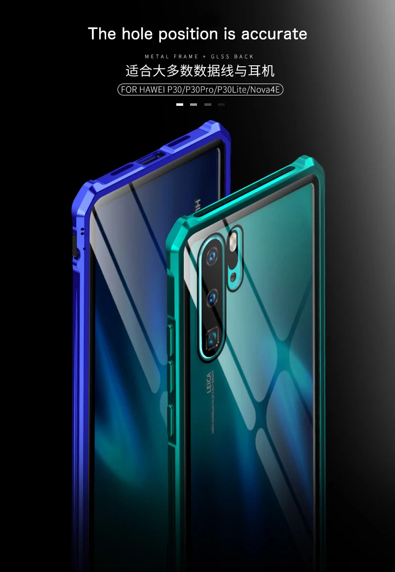High-end ультра-тонкий металлический каркас зеркало из закаленного стекла оболочки для huawei P30 чехол. P30 PRO крышка. P30 LITE/nova4e чехол