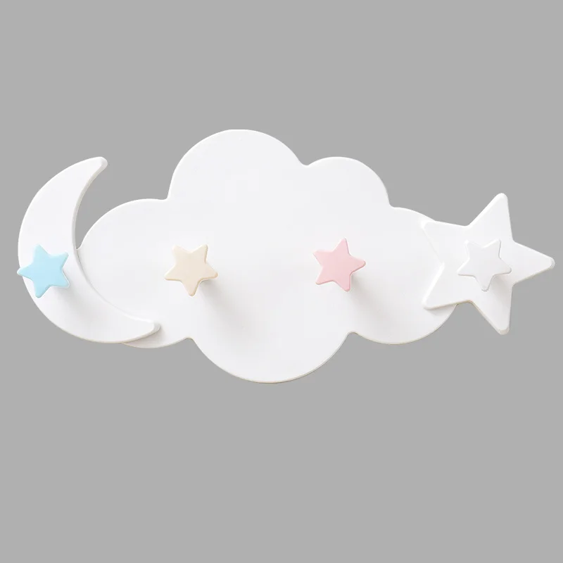 Крючки для вешалки Cloud Moon Stars декоративная настенная 4 крючка подвесных пальто