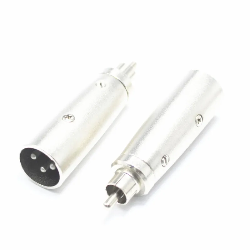 5шт./упак. металлический XLR 3Pin штекер к AV RCA аудио адаптер разъем для микрофона